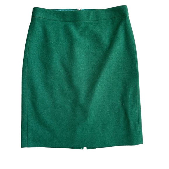 J. Crew Womens Green Wool Blend The Pencil Skirt Size 2‎ - Picture 1 of 9